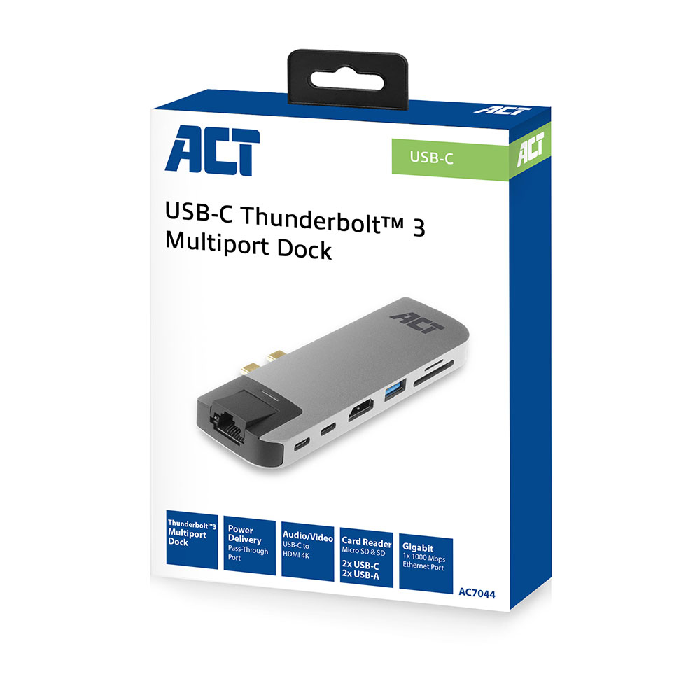 ACT USB-C Thunderbolt™ 3 docking station, HDMI, ethernet, USB hub, card reader, PD pass-through – image 5