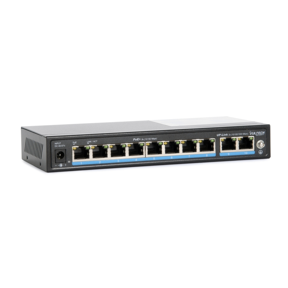 Vultech Security VS-POE2082GE-120W network switch Unmanaged Fast Ethernet (10/100) Power over Ethernet (PoE) Black – image 2