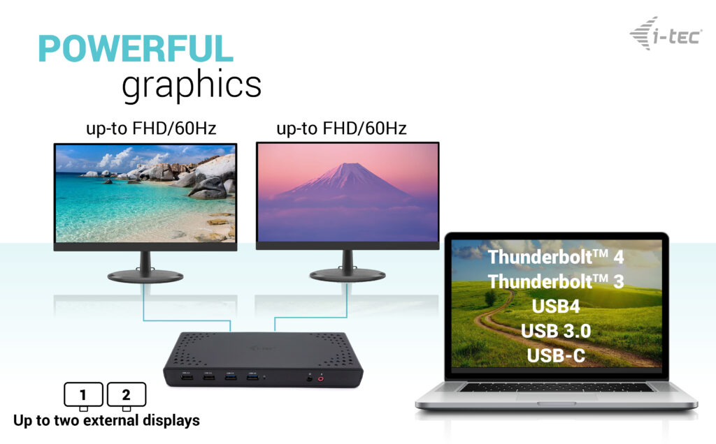i-tec USB 3.0 / USB-C / Thunderbolt Dual Display Docking Station + Power Delivery – image 6