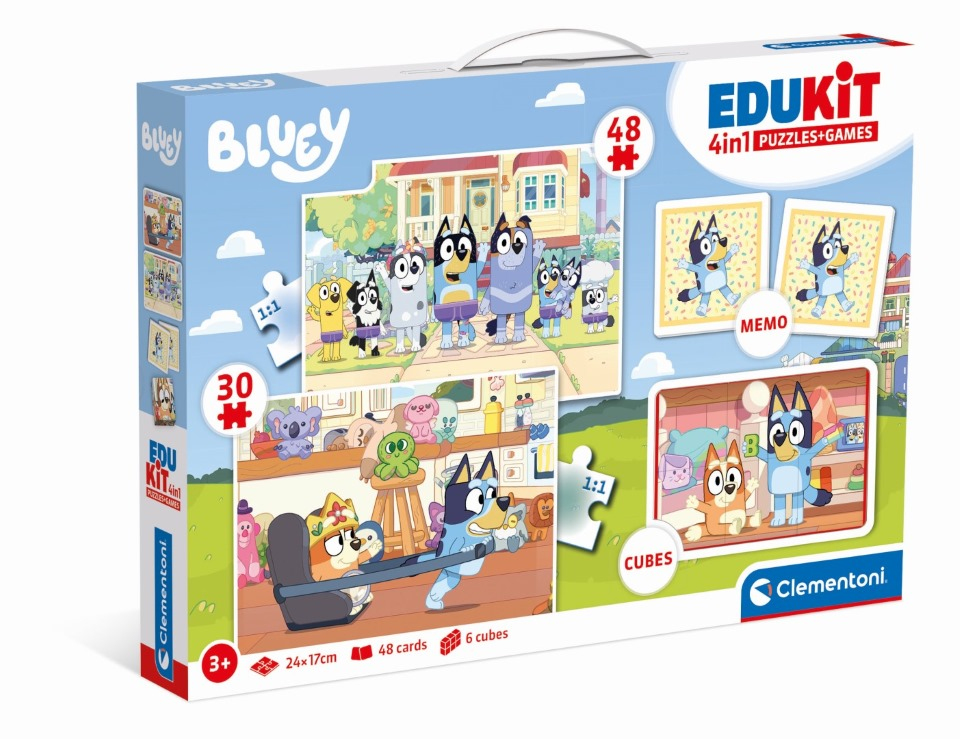 Clementoni Boîte de jeu 4 en 1 Bluey Edukit – image 1