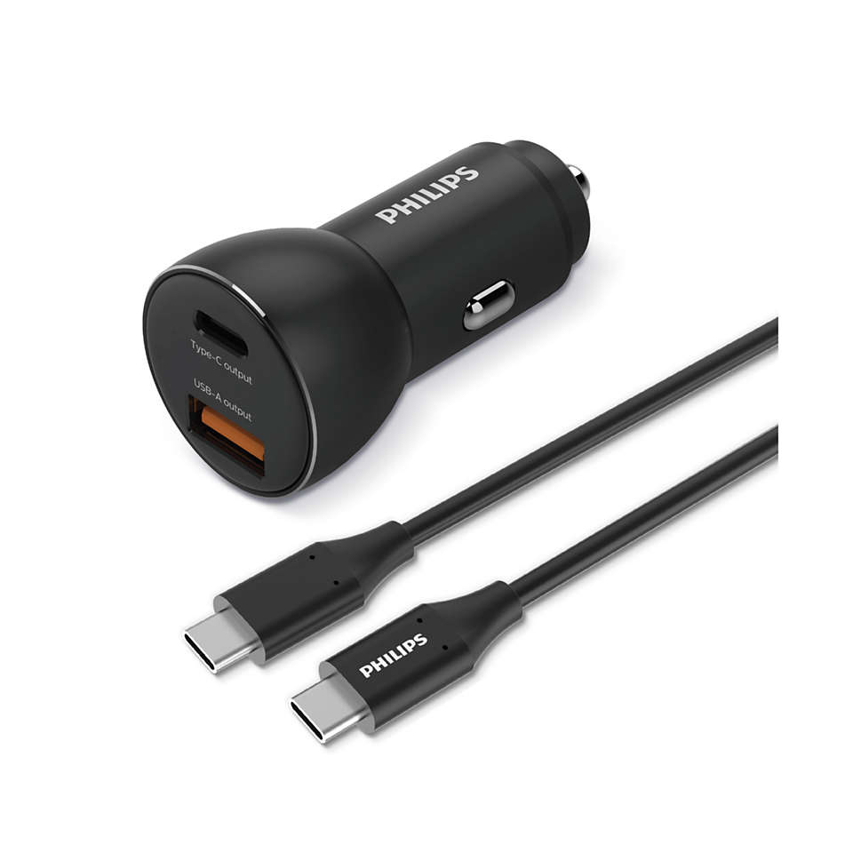 Philips DLP2521C/00 mobile device charger Mobile phone, Smartphone Black Cigar lighter, USB Auto – image 1