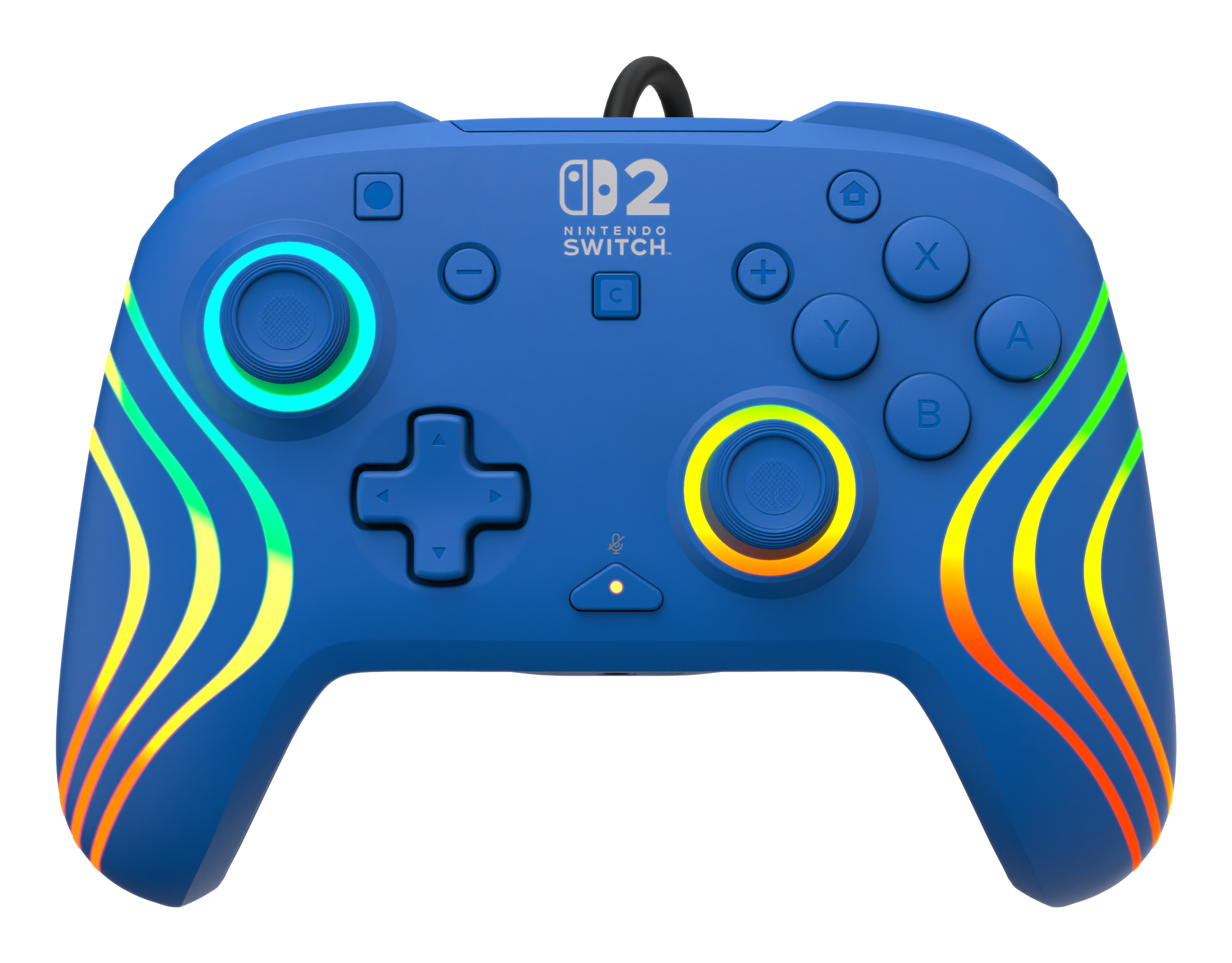 Turtle Beach Afterglow Wave Bleu Manette de gaming RGB filaire Sous licence officielle pour Nintendo Switch 2