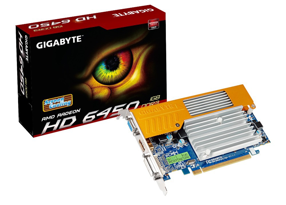 GIGABYTE GV-R645SC-1GI graphics card AMD Radeon HD6450 – image 1