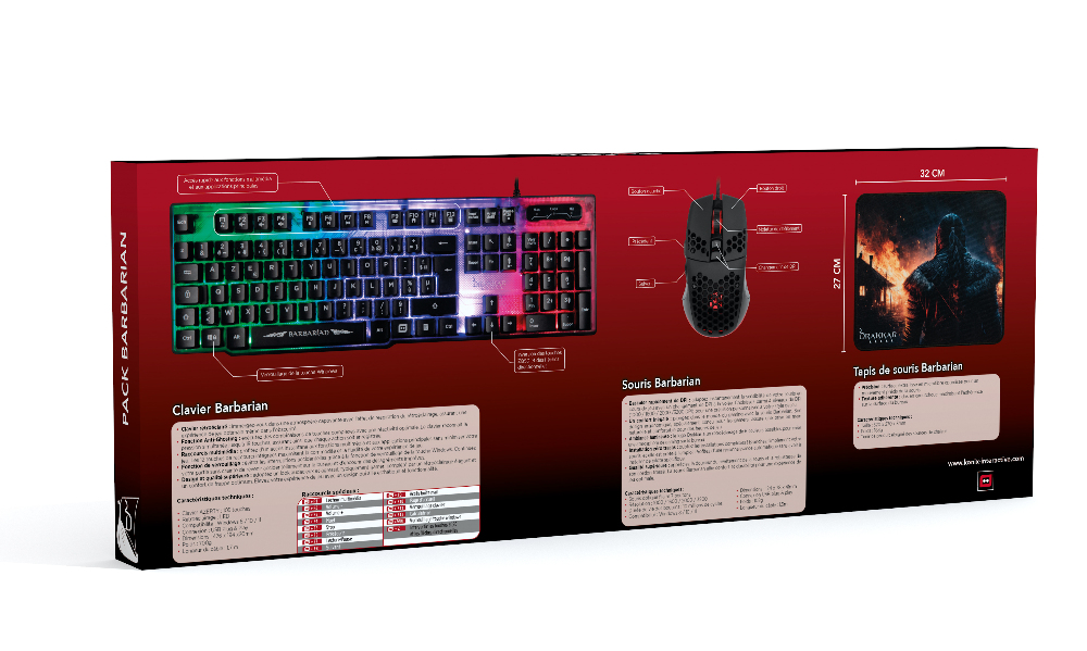 Konix 61889000004 keyboard Mouse included Gaming USB AZERTY French Black – image 2