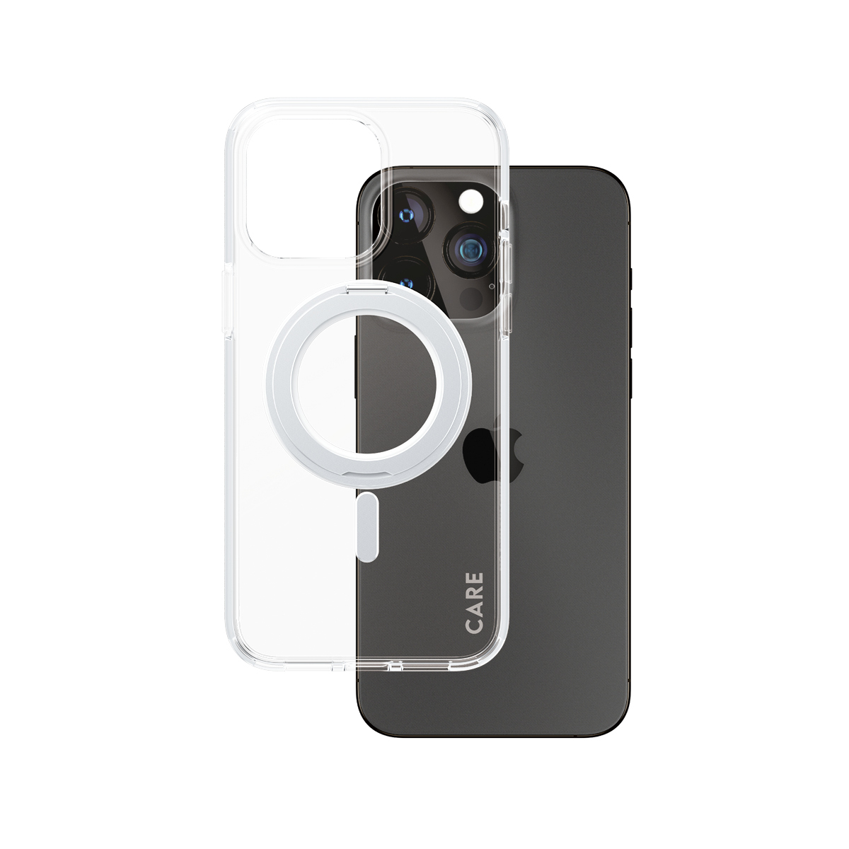 PanzerGlass CARE™ by ® Case Transparent w. Silver Kickstand & MagSafe iPhone 15 Pro Max