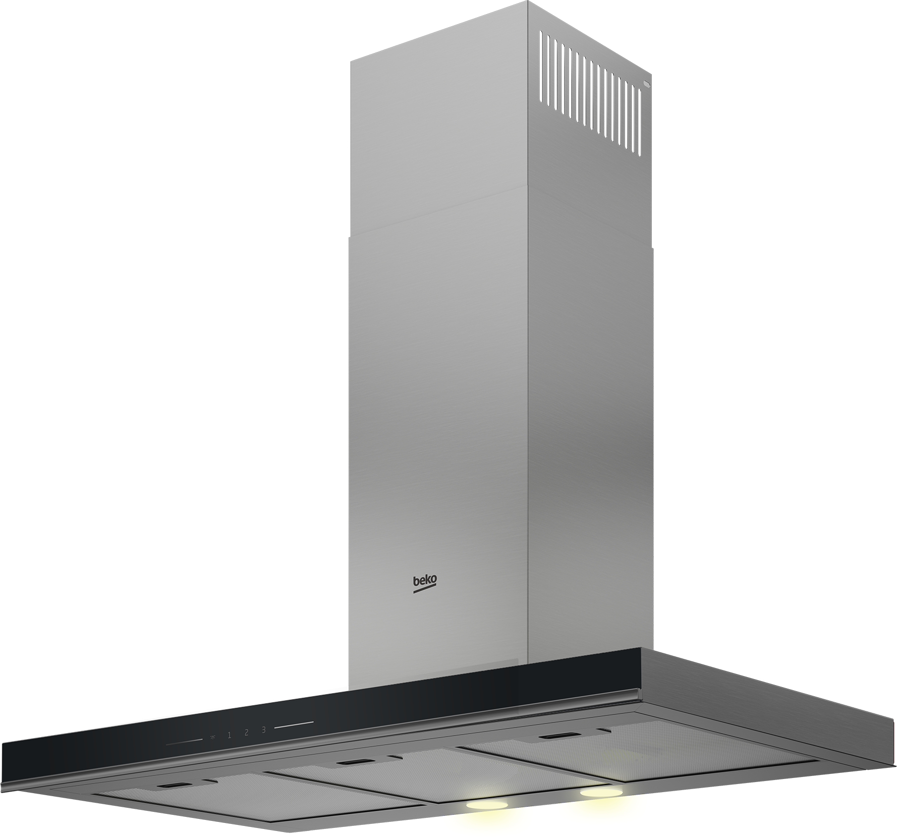 Beko BHCB93640B cooker hood Wall-mounted Black, Stainless steel 645 m³/h – image 2
