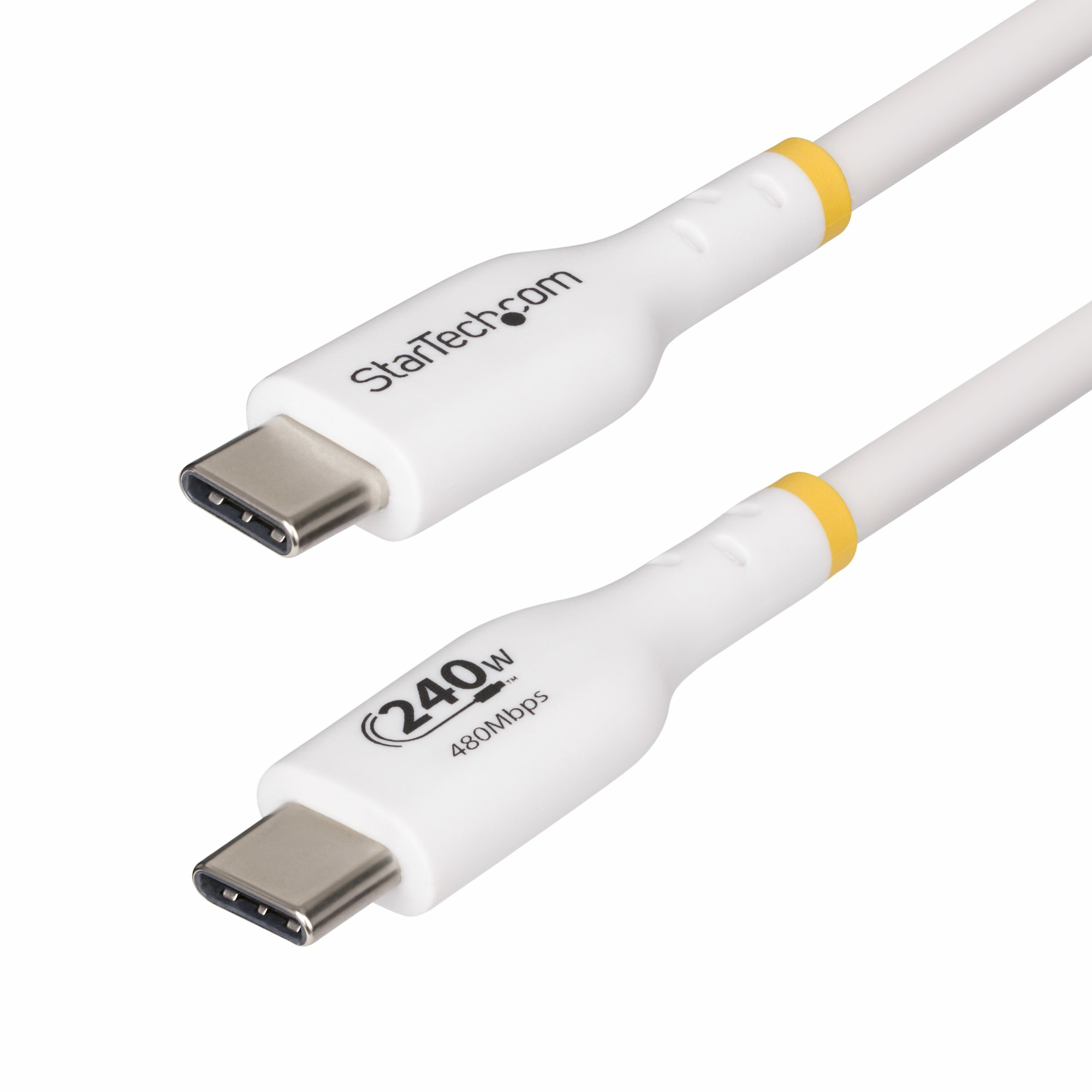 StarTech.com Cavo di ricarica USB-C Bianco da 1m cavo USB C certificato USB-IF 240W PD EPR cavo di ricarica USB 2.0 Tipo-C per