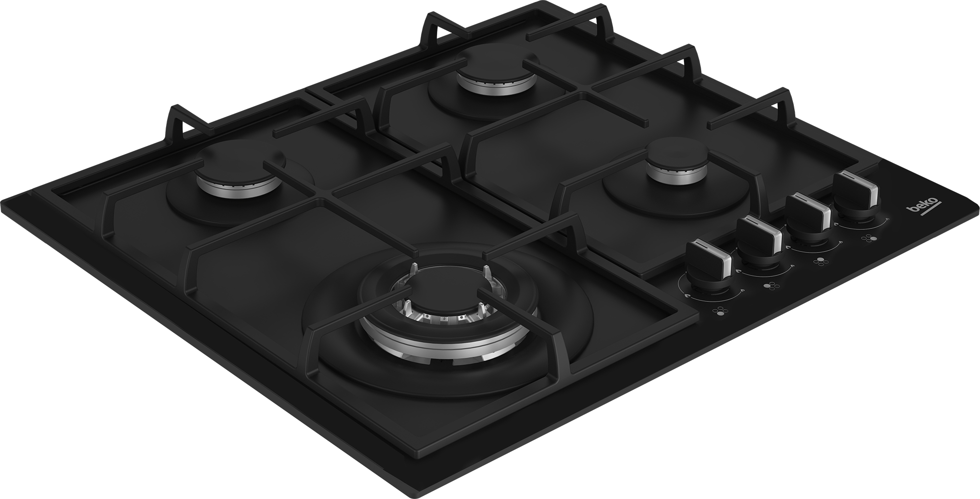Beko 8770223200 hob Black Gas – image 2
