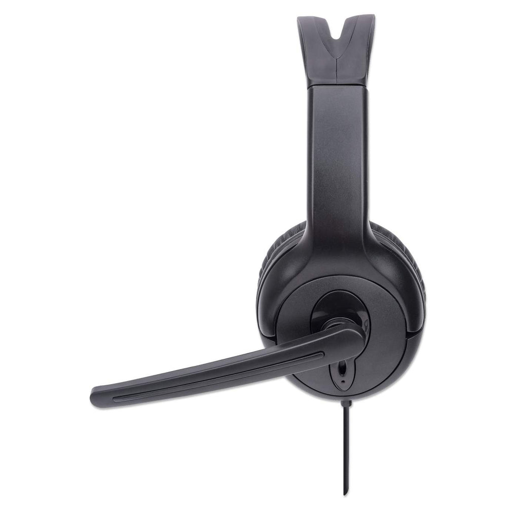 Manhattan Mono Over-Ear Headset (USB), Microphone Boom (padded), Retail Box Packaging, Adjustable Headband, In-Line Volume Control, Ear Cushion, USB-A for both – image 4