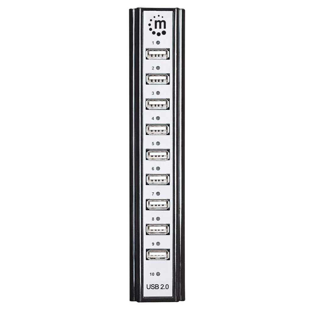 Manhattan USB-A 10-Port Desktop Hub, 10x USB-A Ports, 480 Mbps (USB 2.0), Powered via USB or external power supply (not included) for increased power to connect – image 3