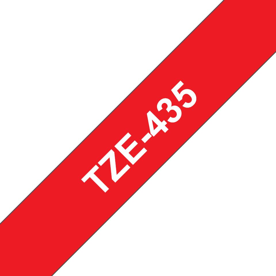 Brother TZE-435 etikettien kirjoitusnauha Valkoinen punaisella
