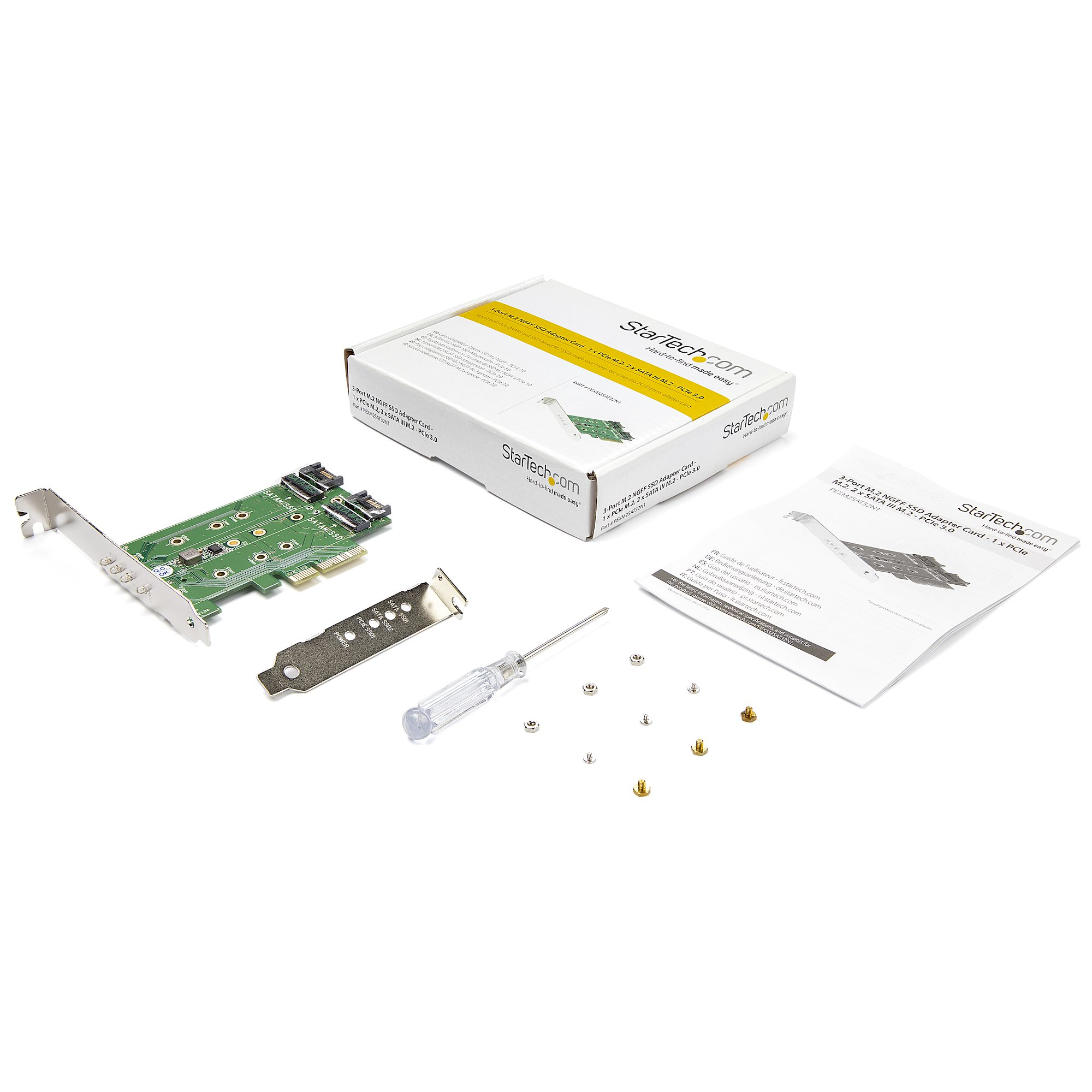 StarTech.com 3-Port M.2 SSD (NGFF) Adapter Card - 1 x PCIe (NVMe) M.2, 2 x SATA III M.2 - PCIe 3.0 - TAA – image 5
