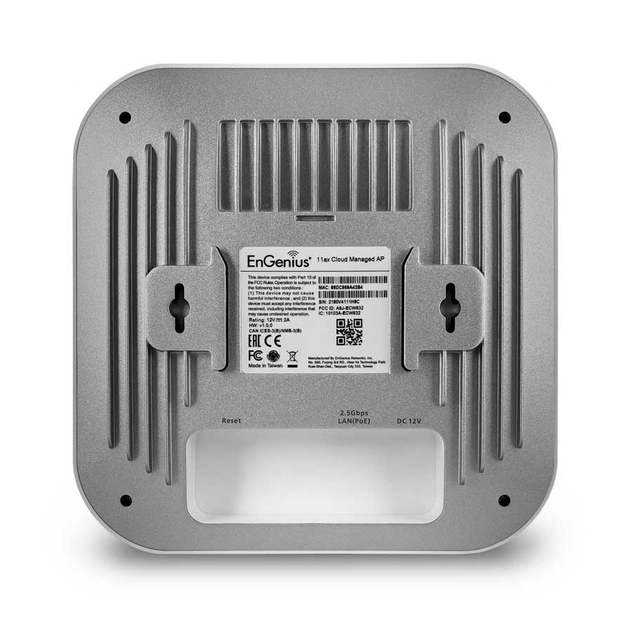 EnGenius Cloud Managed AP Indoor Dual Band 11ax 1148+2400Mbps 4T4R 2.5GbE PoE.at(+) 3dBi ia Scanning Radio BLE – image 2