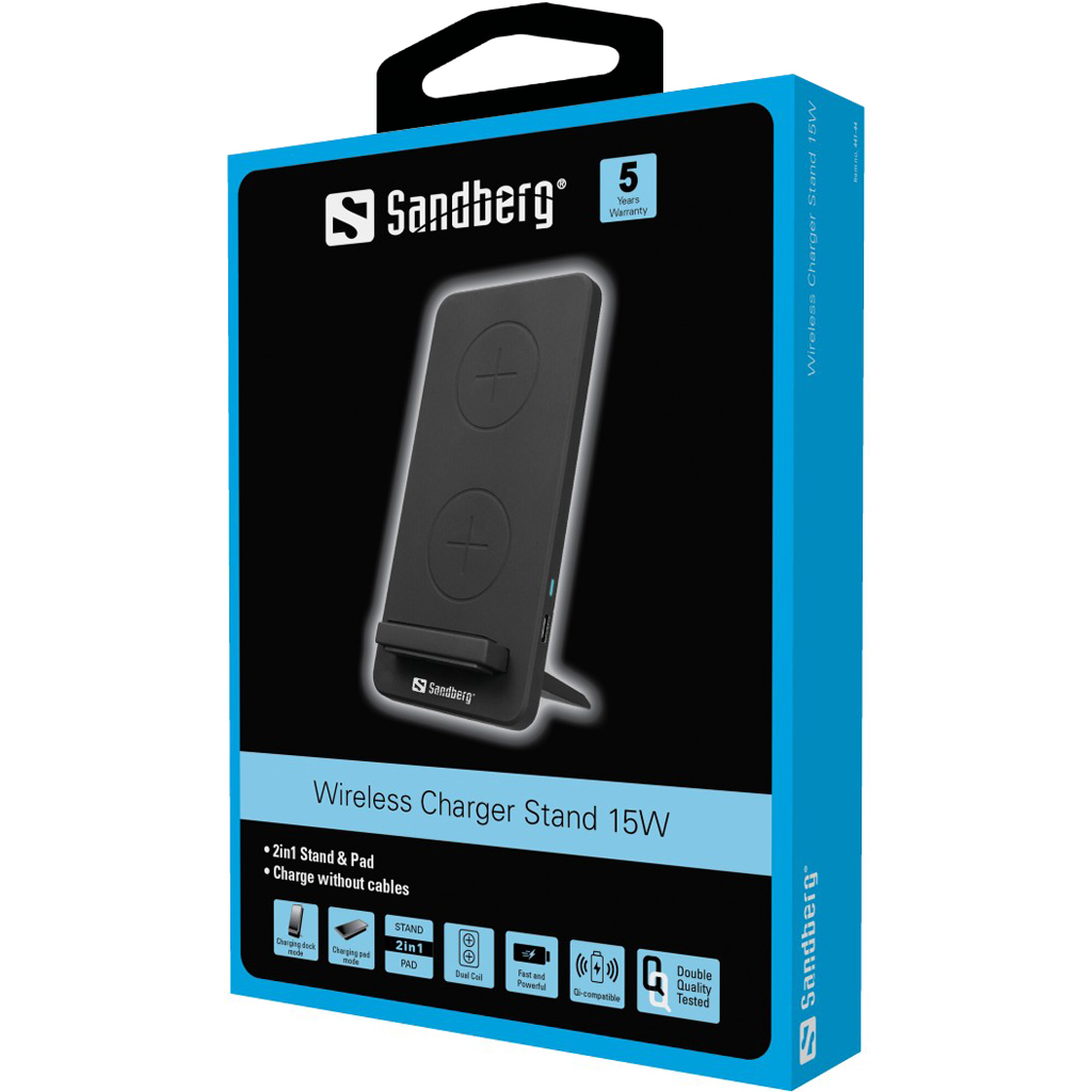Sandberg Wireless Charger Stand 15W – image 2