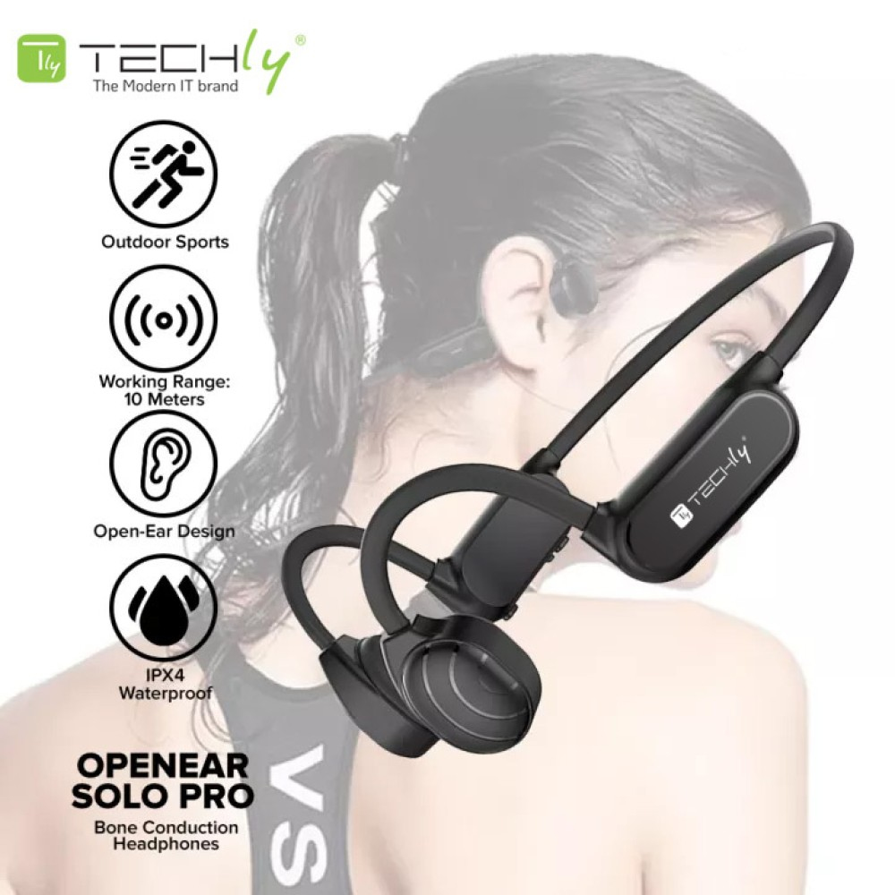 Techly ICC-SH-BONE-BLT headphones/headset Wireless Head-band Sports Bluetooth Black – image 9