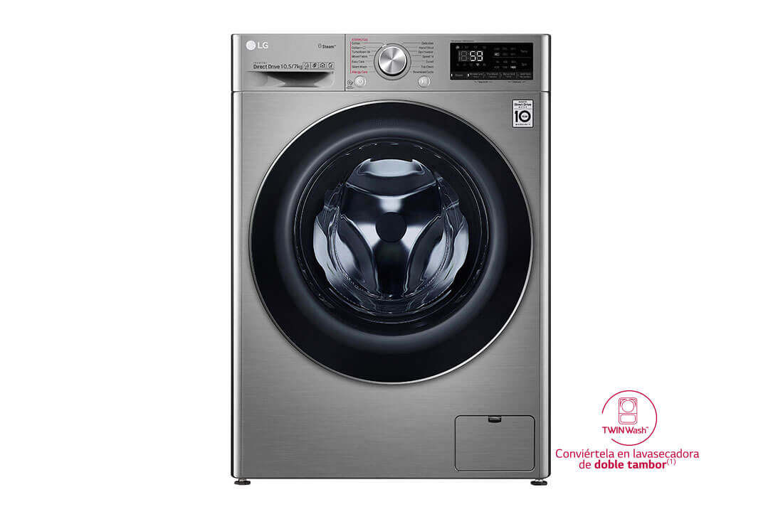 LG F4DV710H2T washer dryer Freestanding Front-load Stainless steel – image 1