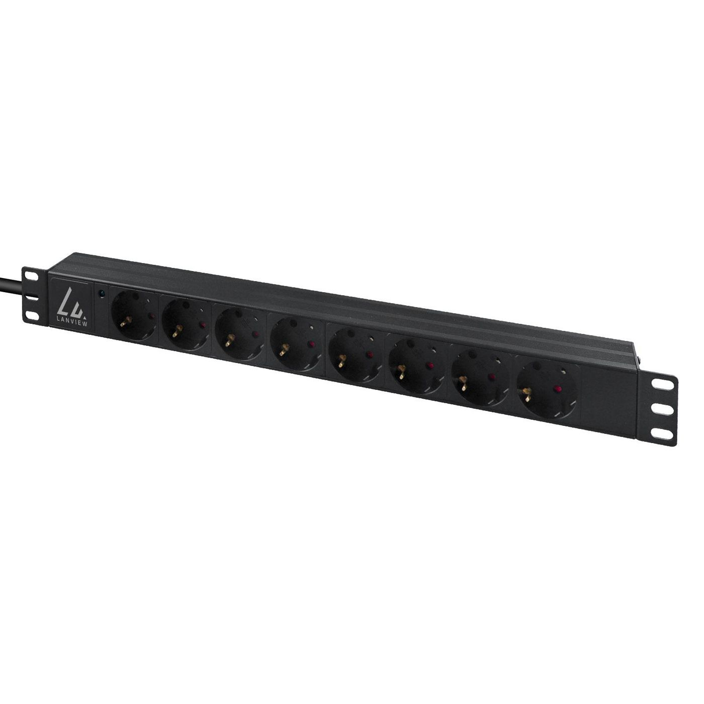 Lanview LVR-3MIEC-LIC-SCH8 power distribution unit (PDU) 8 AC outlet(s) 1U Black – image 2