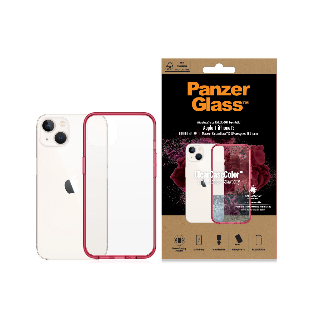 PanzerGlass ® ClearCaseColor™ iPhone 13 - Strawberry – image 3