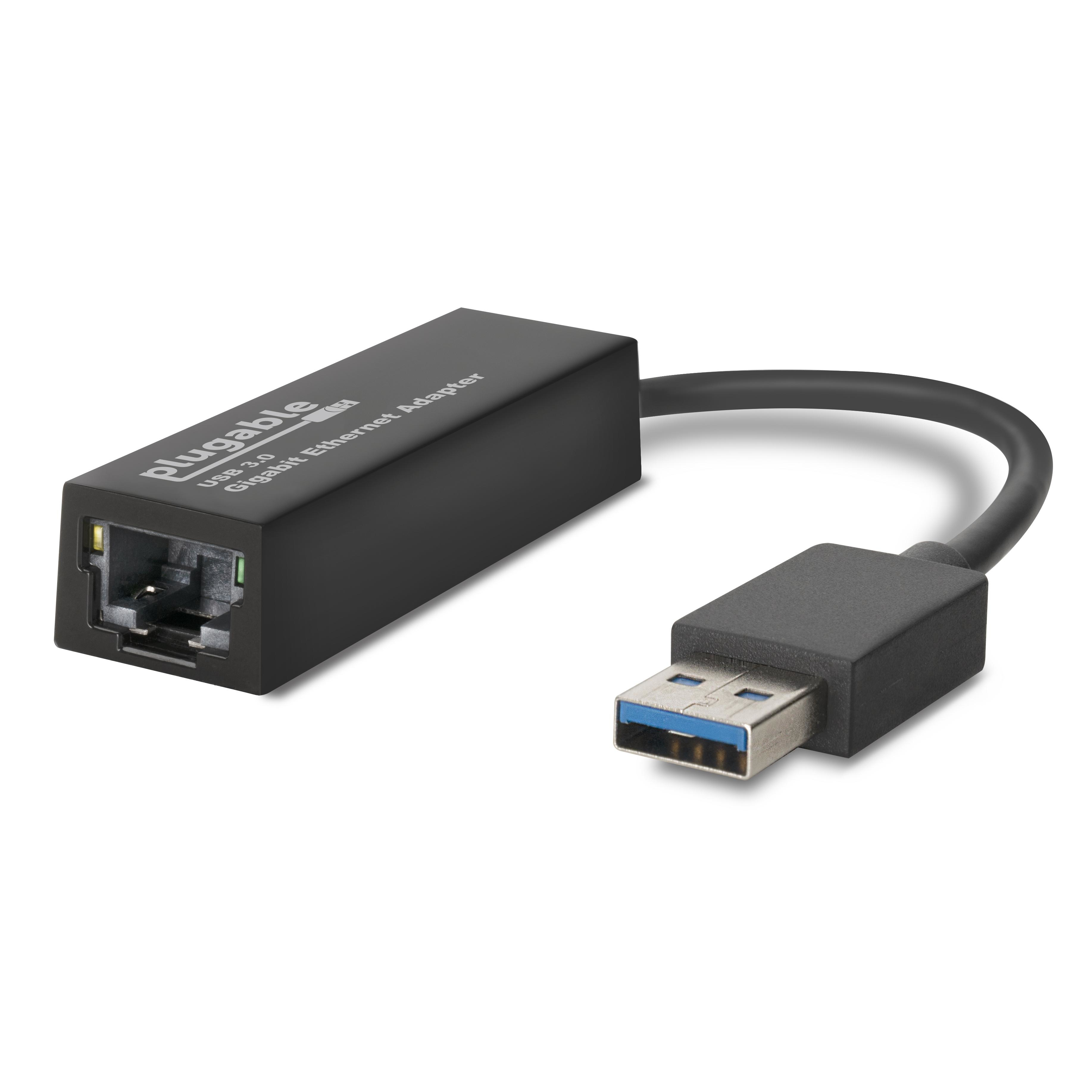 محول Plugable Technologies USB3-E1000 USB 3.0 إلى جيجابت إيثرنت، 1000 ميجابت/ثانية، أسود