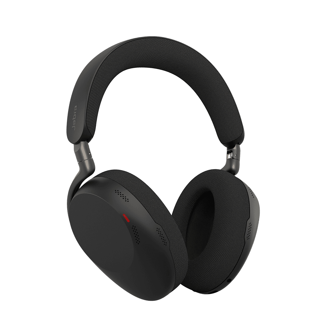 Jabra Evolve3 85 MS - Headset - full size - Bluetooth - wireless, wired - active noise cancelling - 3.5 mm jack, USB-C via Bluetooth adapter - noise isolating - black - with wireless charging pad - Certified for Microsoft Teams