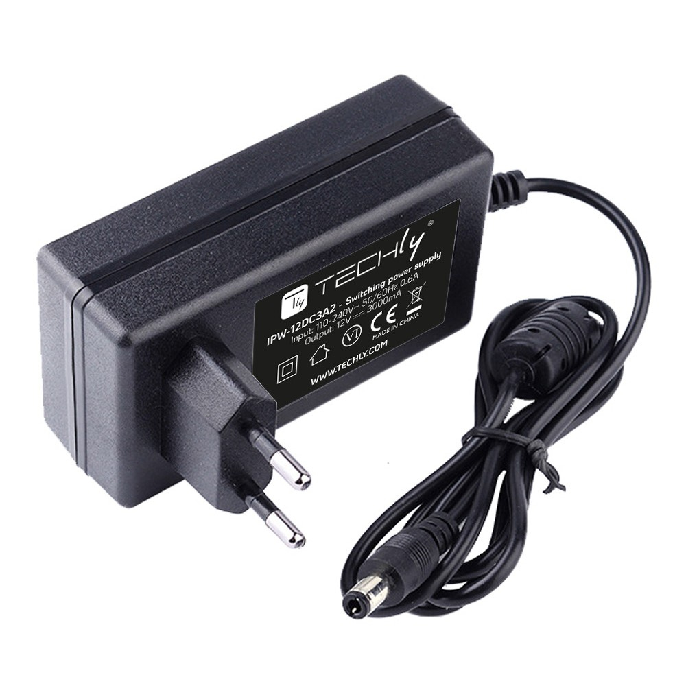 Techly IPW-12DC3A2 power adapter/inverter Indoor – image 1