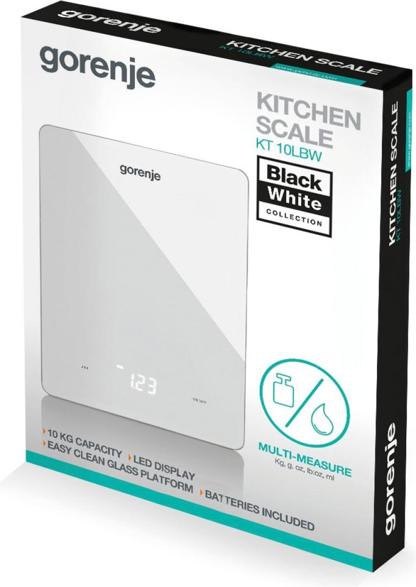 Gorenje KT10LBW White Countertop Rectangle Electronic kitchen scale – image 3
