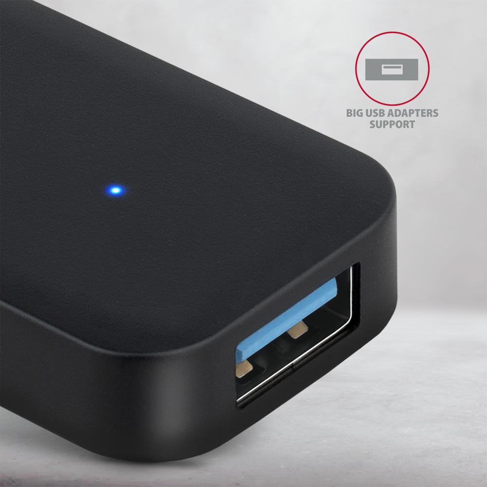 Axagon HUE-L1C interface hub USB 3.2 Gen 1 (3.1 Gen 1) Type-C 5000 Mbit/s Black – image 3