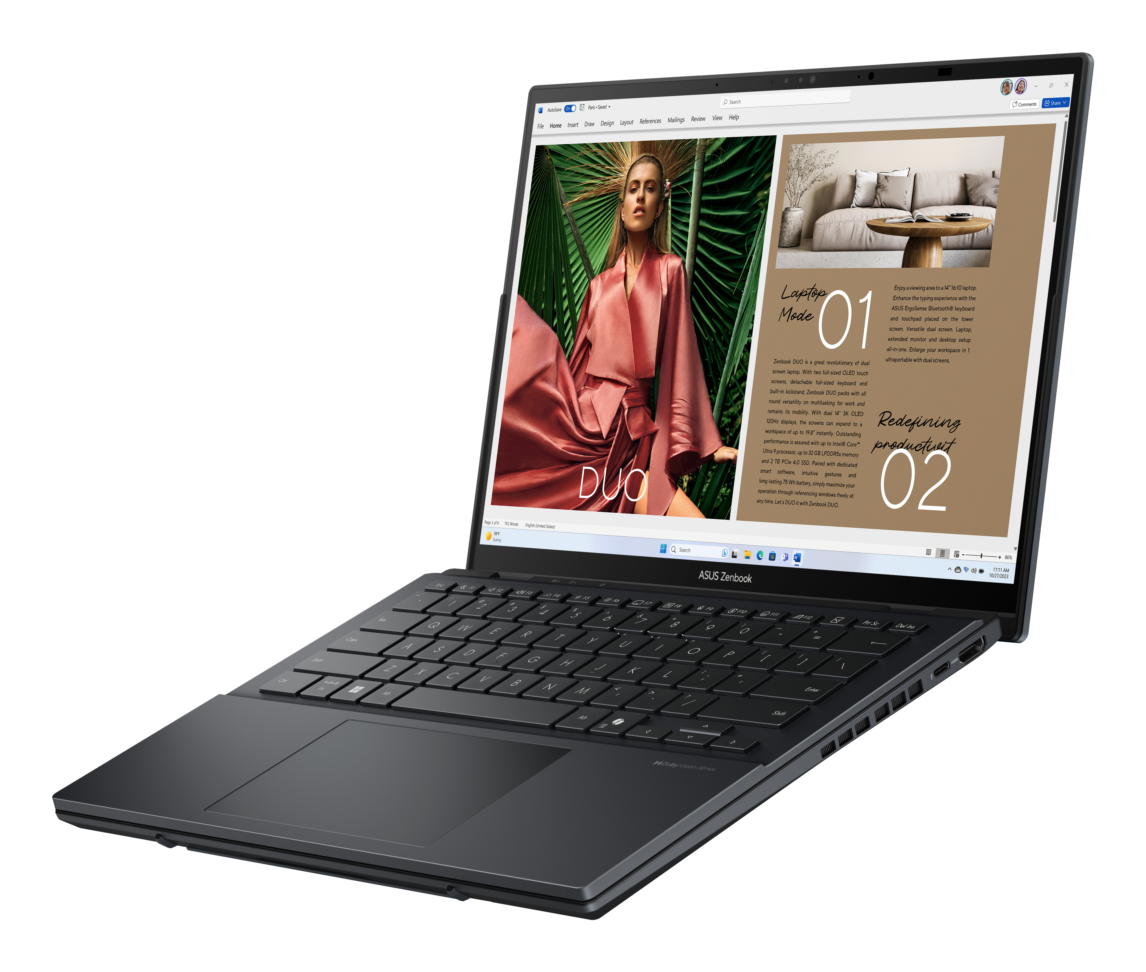 Asus - Portátil ASUS Zenbook Duo UX8406CA-QL335W, Intel Core Ultra 7-255H, 32GB, 1TB SSD, 14' OLED, W11. - imagen 12