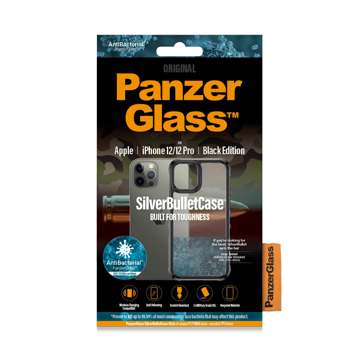 PanzerGlass ® SilverBullet ClearCase iPhone 12 | 12 Pro | Black – image 3
