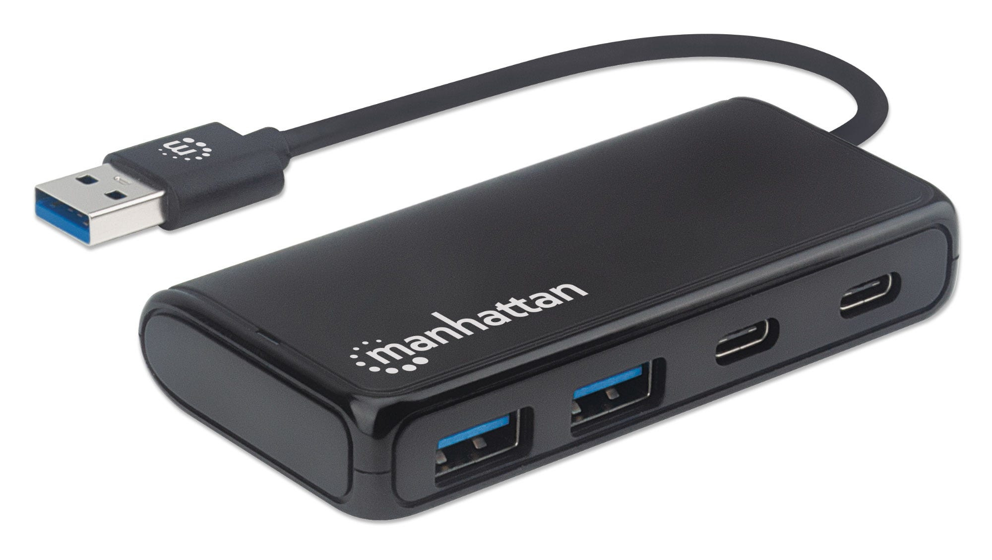 Manhattan USB-A 4-Port Hub/Dock, USB-A to 2x USB-C and 2x USB-A Ports, 5 Gbps (USB 3.2 Gen1 aka USB 3.0), Bus Power, Cable – image 4