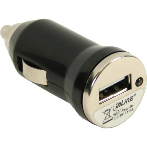 InLine 31502L mobile device charger GPS, Mobile phone, MP3, MP4, Tablet Black, Silver USB Auto
