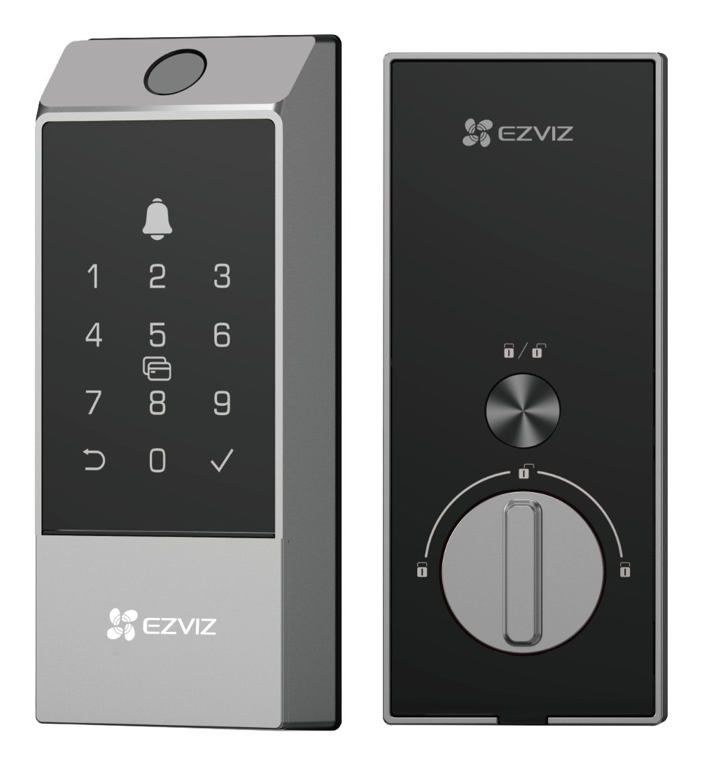 Cerradura Inteligente EZVIZ CS-DL04/PRO - Apertura Remota - Huella - Tag - Llave Mecánica - Contraseña - Modo de Privacidad - Alerta en Caso de Forzado - Control Remoto desde la App - CS-DL04/PRO