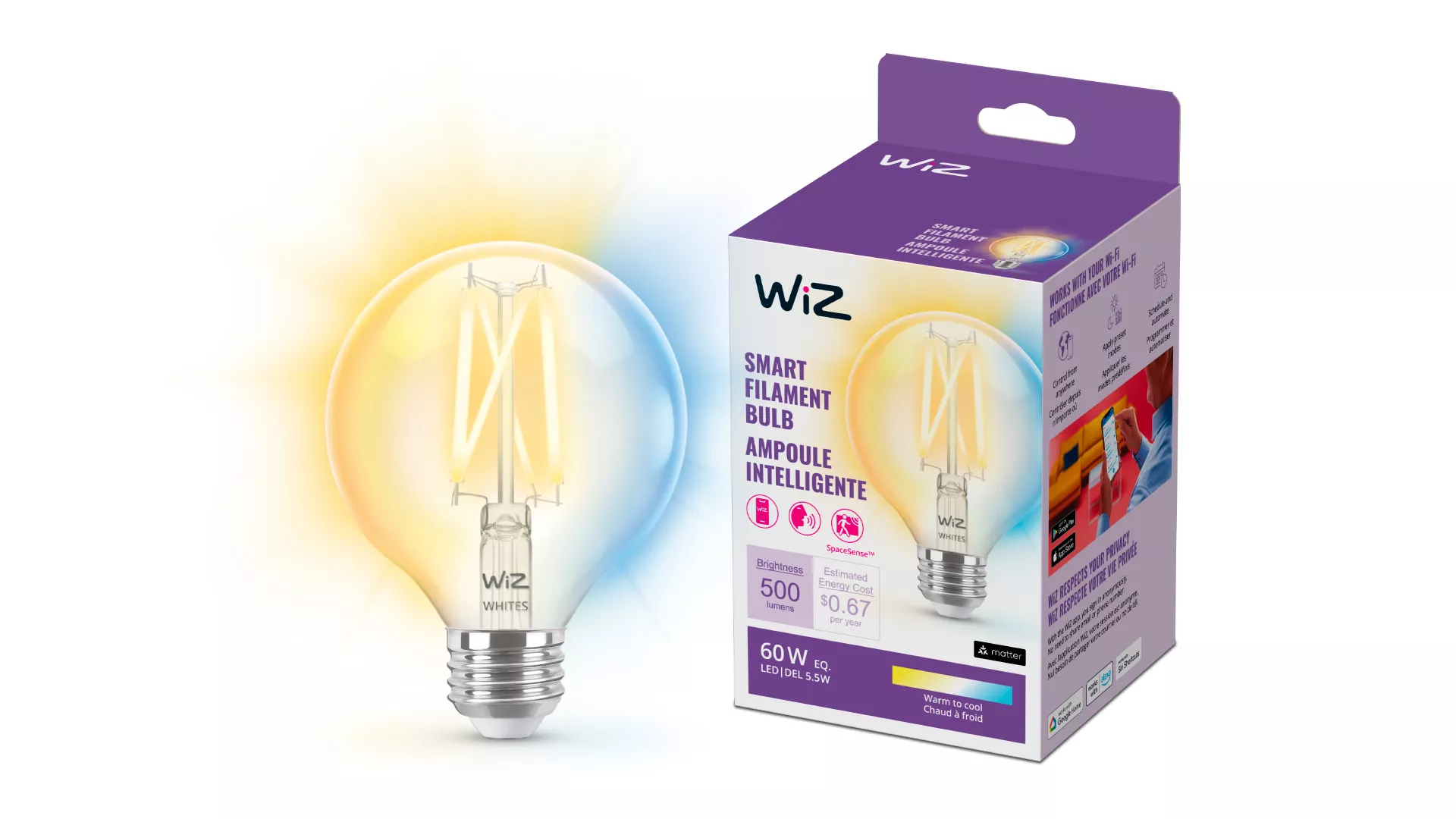 WiZ 046677603953 smart lighting Smart bulb Wi-Fi/Bluetooth – image 2