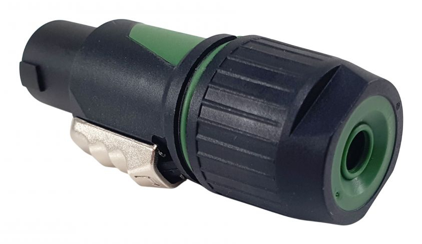 4-poliger SpeakON-Kabelstecker, Schwarz/Grün