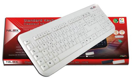 Nilox 10NXKBST26008 keyboard USB + PS/2 White – image 2