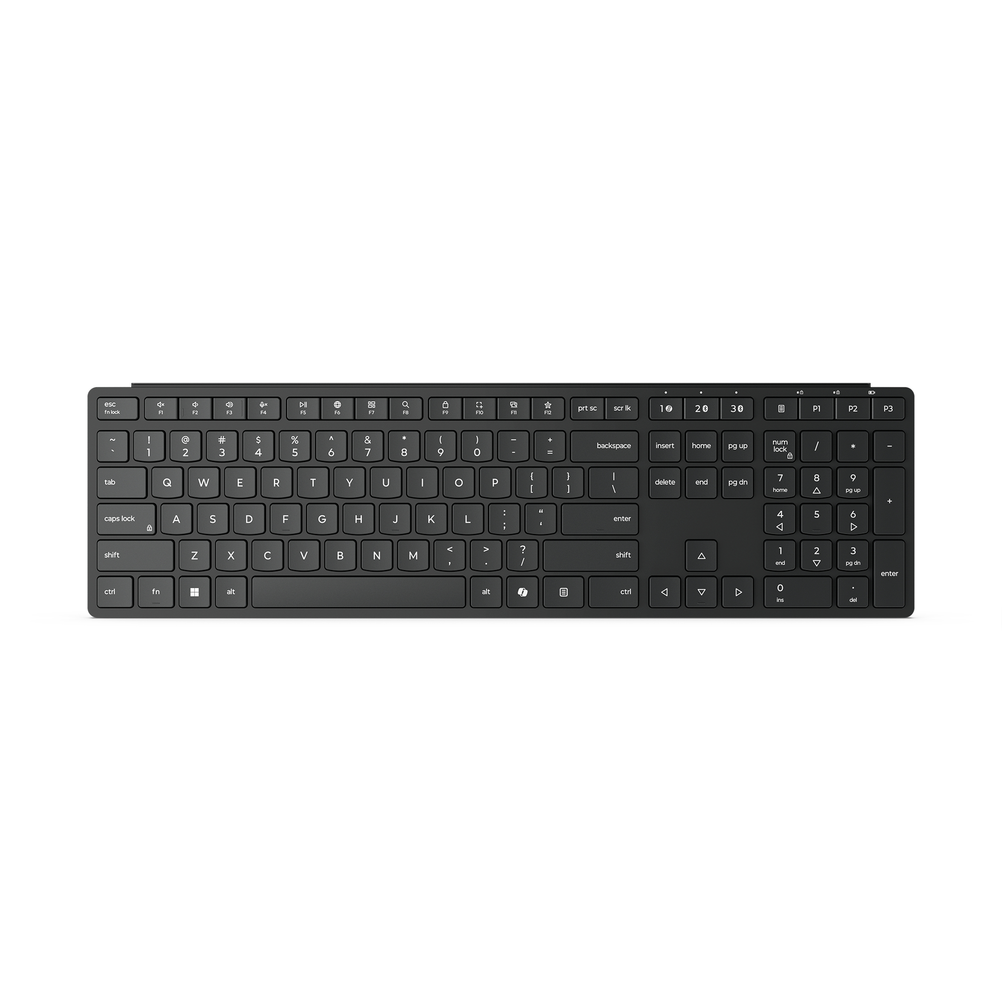 Lenovo Pro 6000 - Keyboard - multi-mode - wireless - 2.4 GHz, Bluetooth 5.3 - QWERTY - UK - eclipse black - brown box