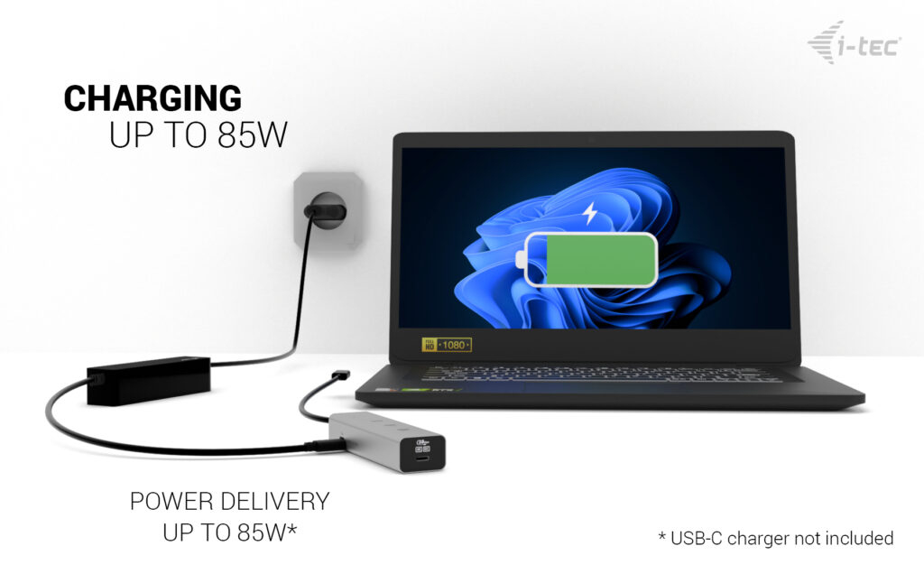 i-tec Metal USB-C Charging HUB 5port with USB-C video 8K + Power Delivery – image 9