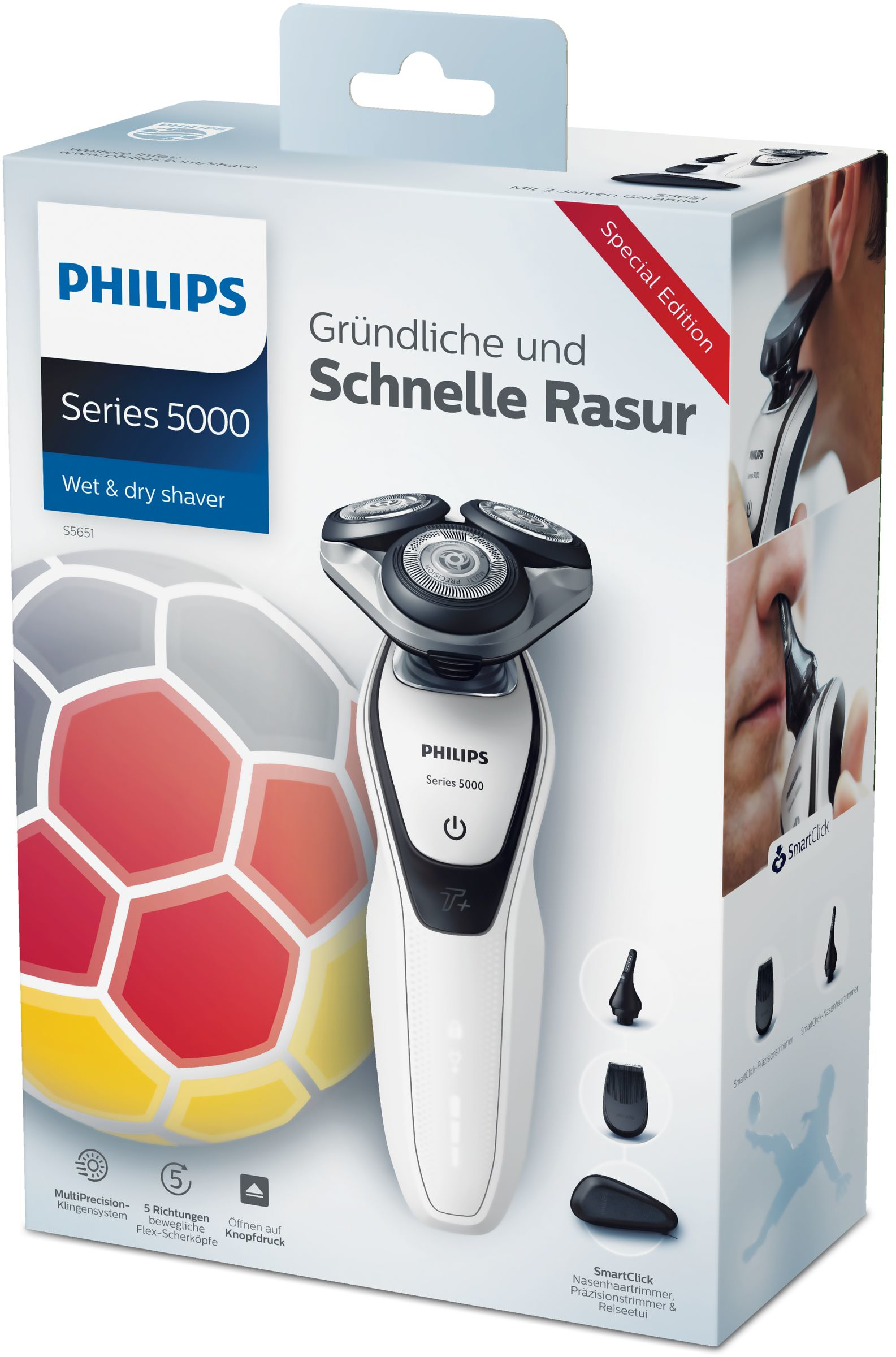 Philips SHAVER Series 5000 S5651/45 men's shaver Rotation shaver Trimmer Black, White – image 2