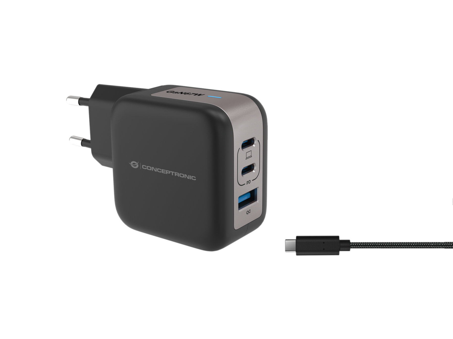 Conceptronic ALTHEA17B Caricabatterie per dispositivi mobili Universale Nero AC Ricarica rapida Interno