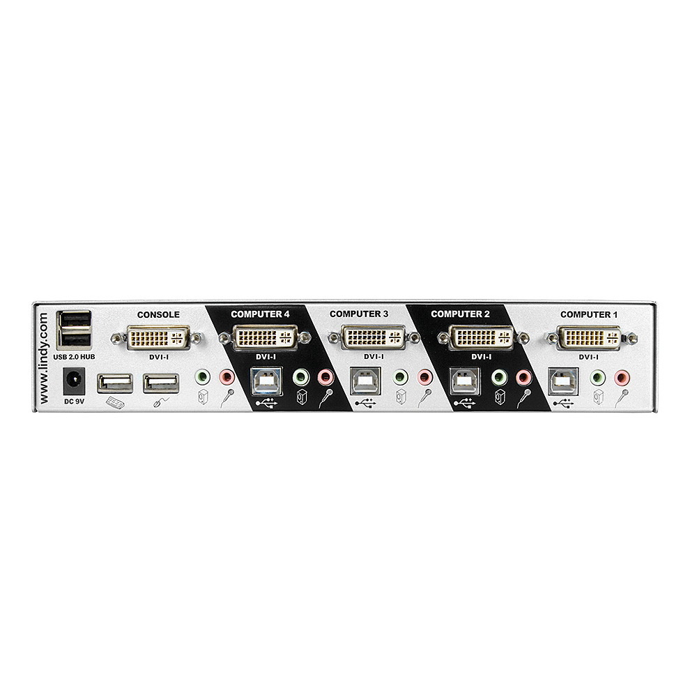 Lindy 4 Port DVI-I Single Link KVM Switch Pro – image 2