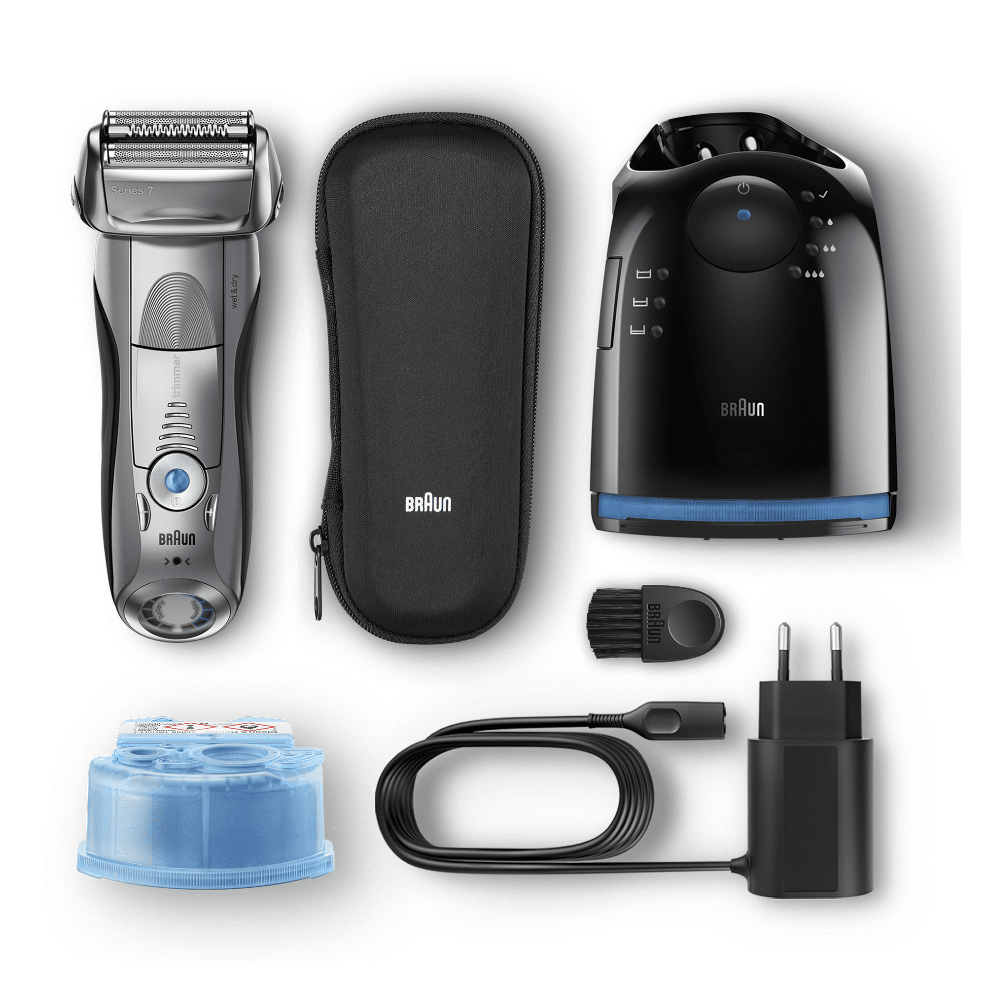 Braun Series 7 Electric Shaver For Men 7899cc, With Clean&Charge Station And Travel Case – Silver – image 7