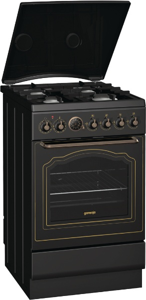 Gorenje K57CLB Freestanding cooker Electric Gas Black