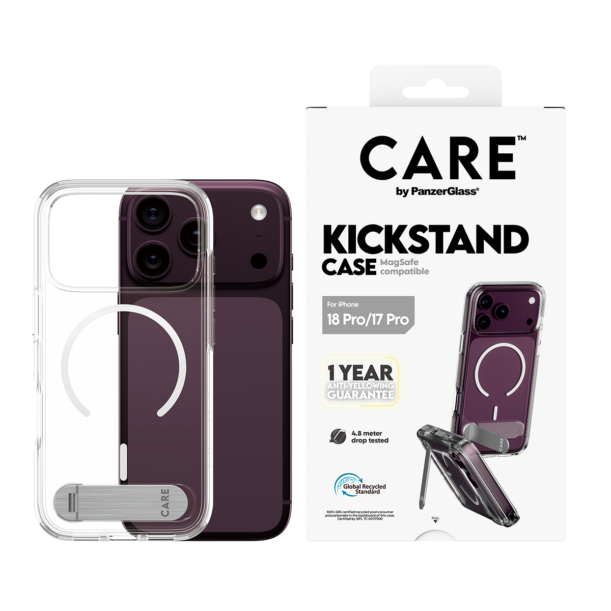 PanzerGlass CARE™ by PanzerGlass® Kickstand Case Transparent w. White MagSafe iPhone 18 Pro | 17 Pro – image 2