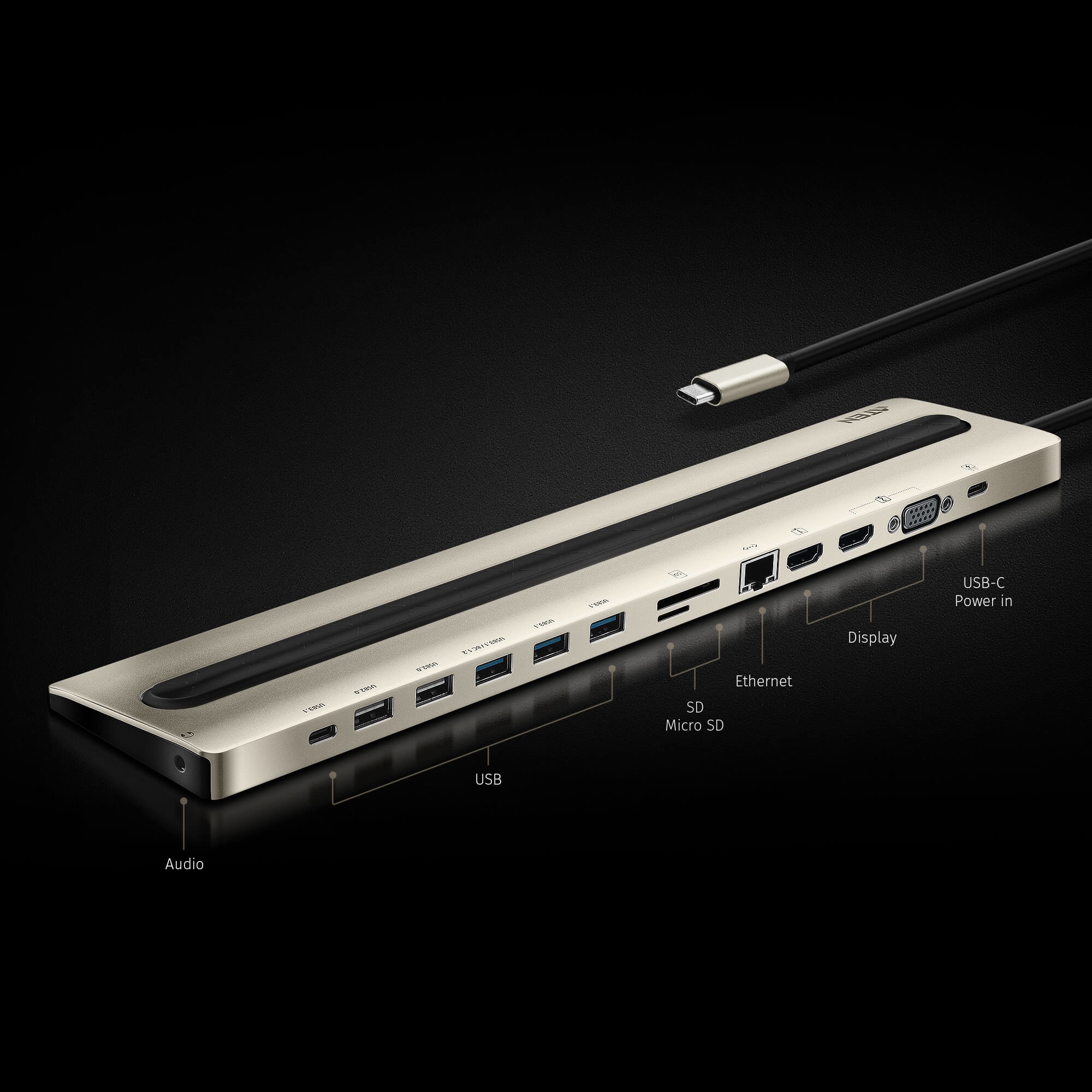 ATEN USB-C Multiport Dock with Power Pass-Through – image 3