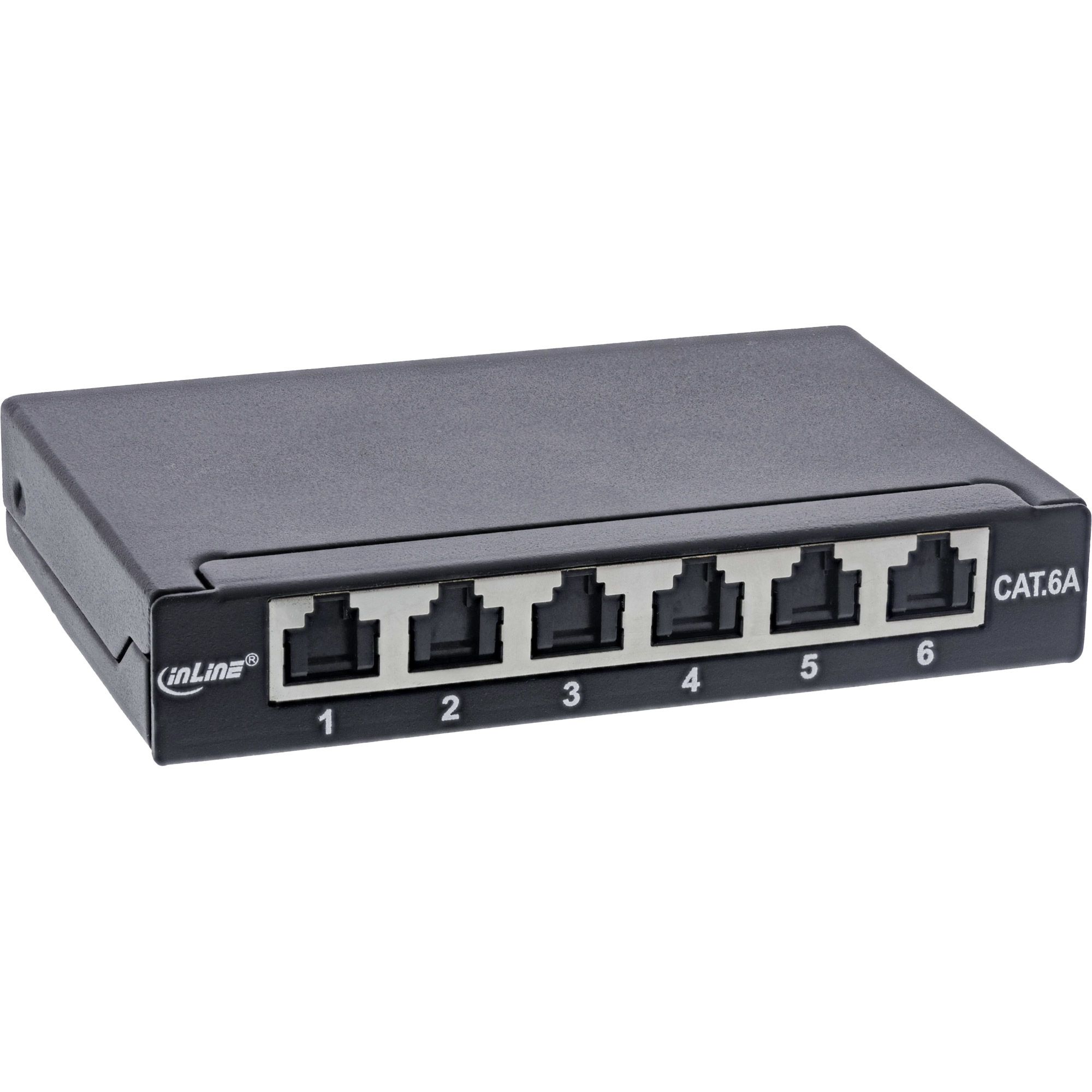 InLine Patch panel Cat.6A 0.5U a 6 vie da tavolo nero