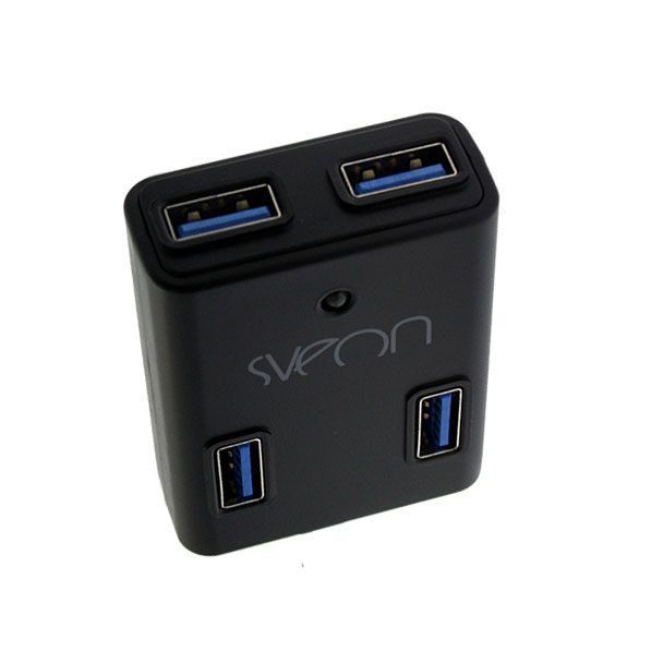 Sveon SCT034 interface hub USB 3.2 Gen 1 (3.1 Gen 1) Type-A 5000 Mbit/s Black