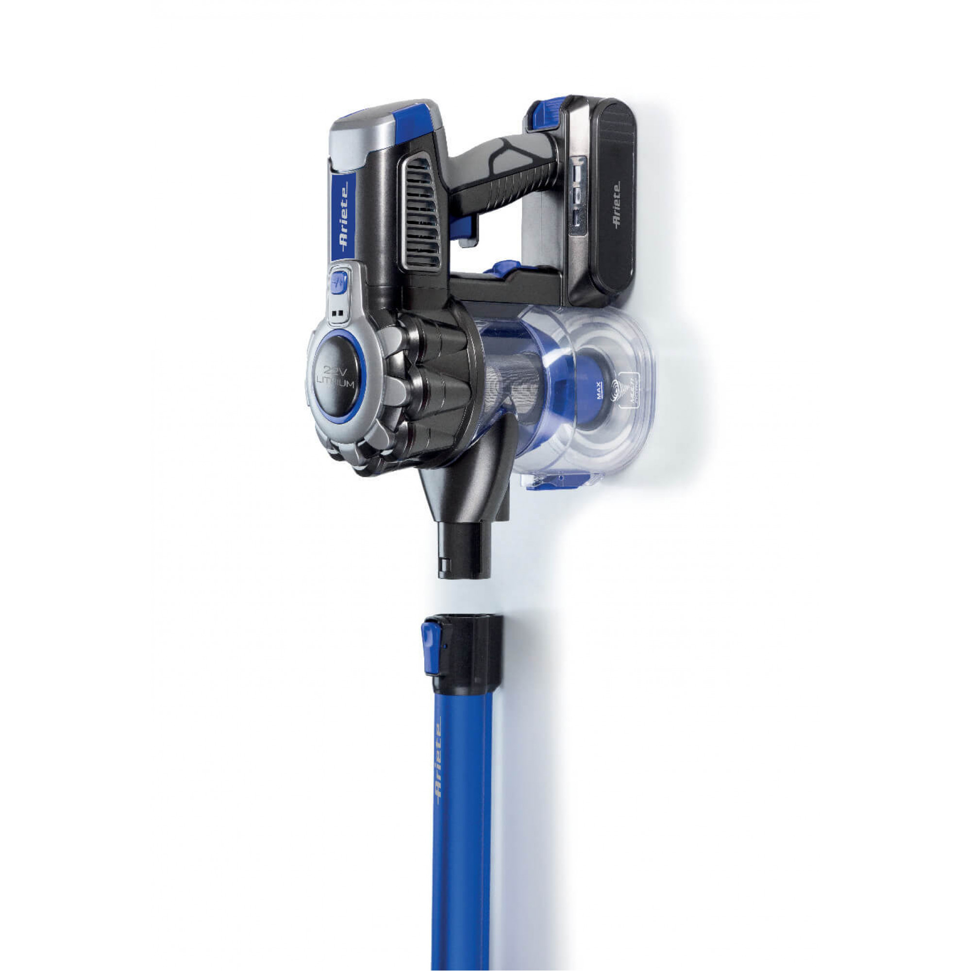 Ariete 2722 22 V Lithium, Cordless Electric Broom and Handheld Vacuum Cleaner, Aluminium, Blue, 120 W, 1 Litre – image 3
