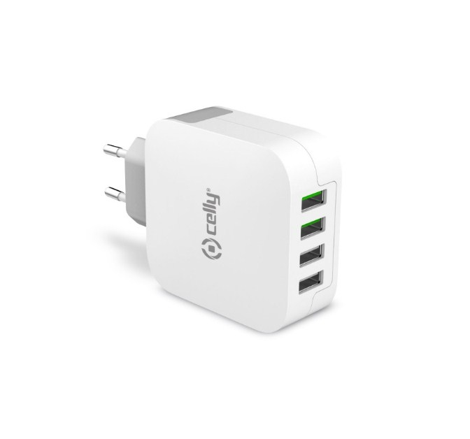Celly TC4USBTURBO mobile device charger Smartphone, Tablet White AC Indoor
