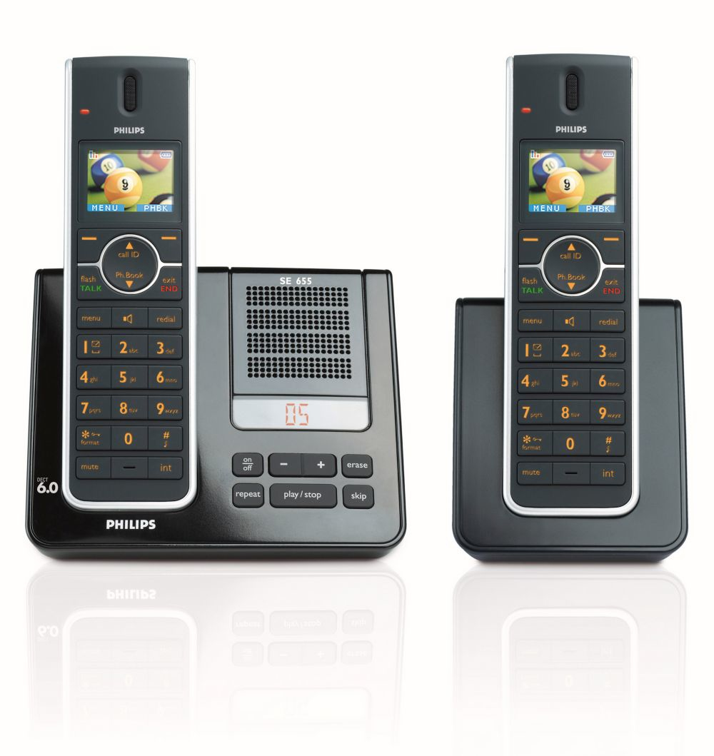 Philips Perfect sound SE6552B/17 telephone Analog telephone Caller ID Black, White