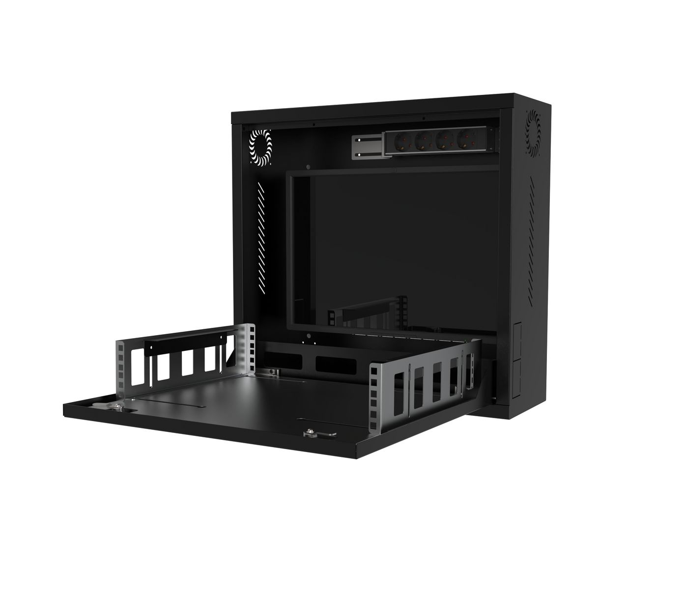 Lanview RWSLMBL1 rack cabinet 2U Wall mounted rack Black
